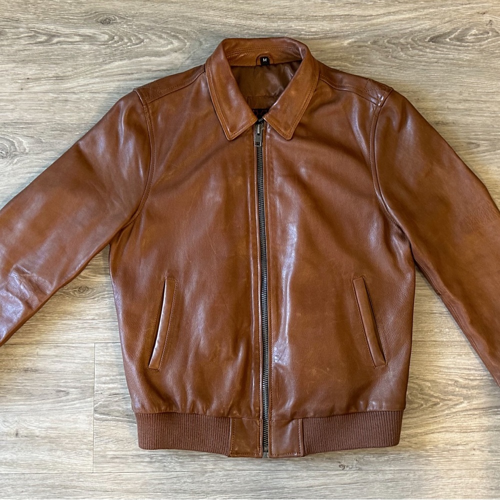 FMC Moto Bomber - Cognac - Medium Leather Jacket